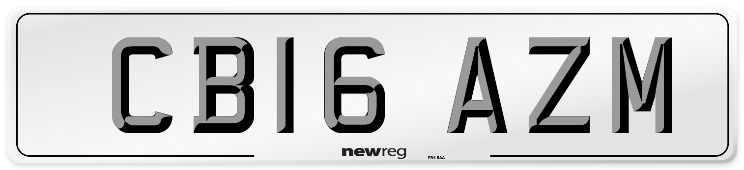 CB16 AZM Number Plate from New Reg